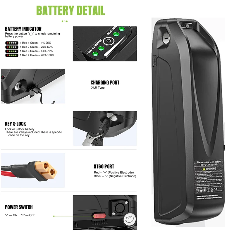 36V 48v 52v Electric Bicycle H - Ebike Battery 48V 20Ah Hailong ulasan dan harga